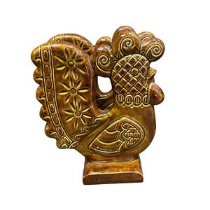 Vintage Ceramic Napkin Holder Rooster Chicken Hen